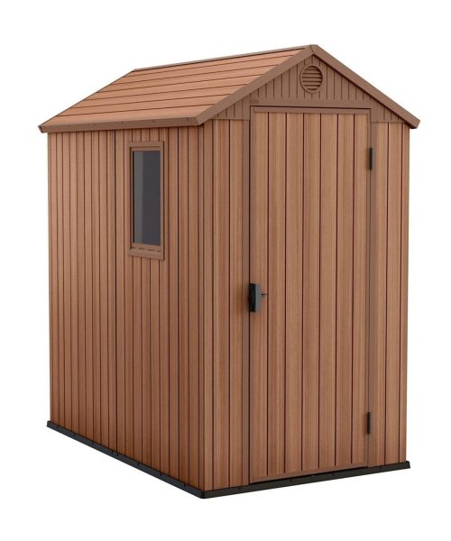 Keter 4’x6′ Darwin Heavy Duty Plastic Garden Shed – Brown
