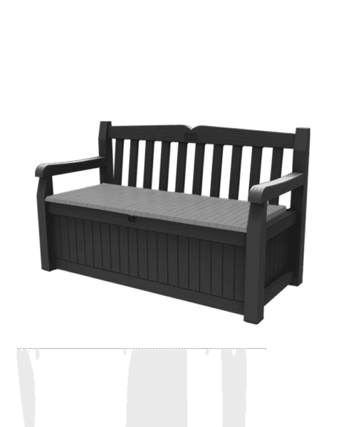 Keter Eden 265L Plastic Storage Bench – Dark Grey