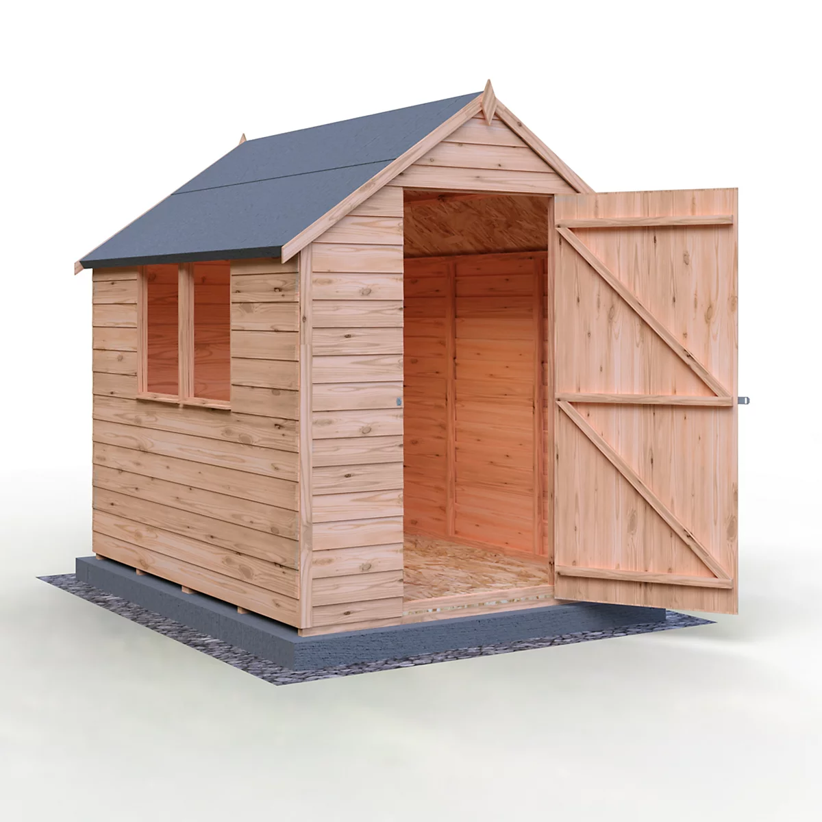 Shire Value Shed, Overlap 7×5 Single Door, Garden Wood Shed with Window - Image 2